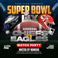 NFL PLAYOFFS, super bowl flyer Square (1:1) template