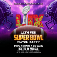 Black Super Bowl Watch Party Cuadrado Template