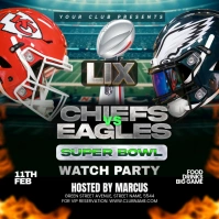 NFL PLAYOFFS, super bowl flyer Square (1:1) template