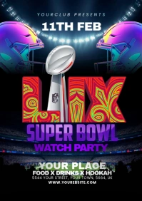 NFL PLAYOFFS, super bowl flyer A5 template