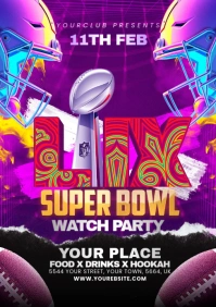NFL PLAYOFFS, super bowl flyer A5 template