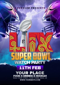 NFL PLAYOFFS, super bowl flyer A5 template