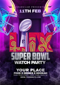 NFL PLAYOFFS, super bowl flyer A5 template