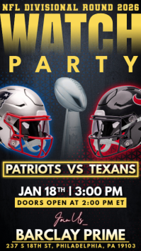 Black NFL Watch Party เรื่องราวบน Instagram Template