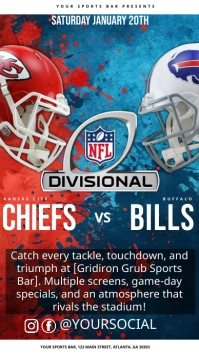 NFL PLAYOFFS chiefs vs bills Historia de Instagram template