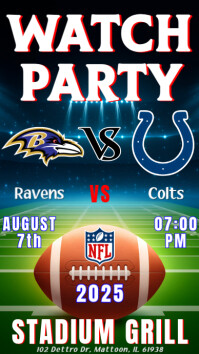 Nfl Preseason Ravens Vs Colts Watch Party Templet Instagram Story Instagram-verhaal template