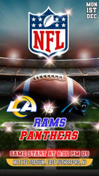 NFL RAMS VS PANTHERS GAME DAY Instagram Story template