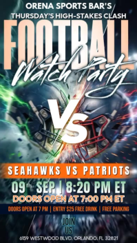 Black Football Watch Party Instagram Story Template