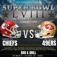 NFL supber bowl flyer, chiefs vs 49ers Post Instagram template