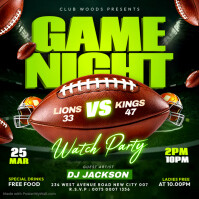 Green Game Night Watch Party Instagram Post Template
