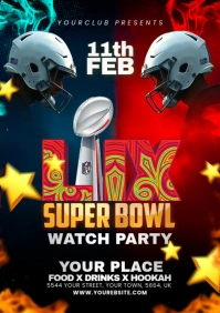NFL superbowl watch party flyer A5 template