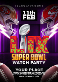 Negro Super Bowl Watch Party A5 Template