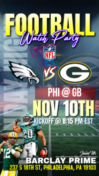 Nfl Watch Party : Eagles Vs Packers - Nfl Instagram Story template