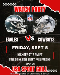 Nfl Watch Party Eagles Vs Cowboys Instagram Portrait template