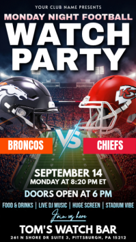 Black Football Watch Party Instagram na Kuwento Template
