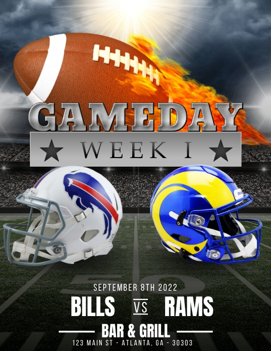Copy of NFL WEEK 1 FLYER BILLS RAMS | PosterMyWall