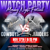NFL Week 11: Dallas Cowboys @ Las Vegas Raiders Watch Party Instagram Post Template