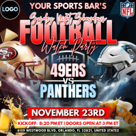 NFL Week 12: Carolina Panthers @ San Francisco 49ers Watch Party Instagram Post Template