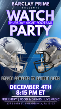 Paars Football Watch Party История на Instagram Template