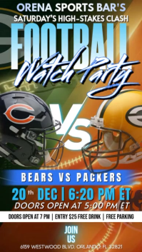 NFL Week 16: Green Bay Packers @ Chicago Bears Watch Party Instagram Story Template