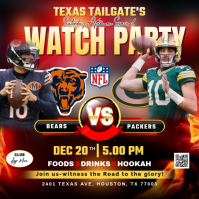 NFL Week 16: Green Bay Packers @ Chicago Bears Watch Party Instagram Post Template Square (1:1)