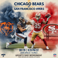 NFL Week 17: Chicago Bears @ San Francisco 49ers Watch Party Instagram Post Template