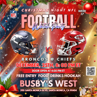 Cokelat Christmas NFL Watch Party Instagram-bericht Template