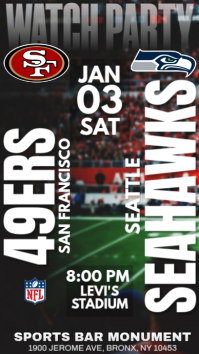 NFL Week 18: Seattle Seahawks at San Francisco 49ers Watch Party Instagram Story Template