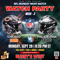Preto NFL Watch Party Instagram-Beitrag Template