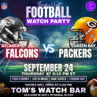 Football Watch Party Instagram 帖子 Template