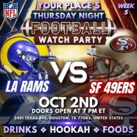 NFL Week 5: Los Angeles Rams vs San Francisco 49ers Watch Party Instagram Post Template