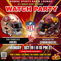 Red NFL Watch Party Instagram Plasing Template