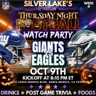 NFL Week 6: Philadelphia Eagles @ New York Giants  Watch Party Instagram Post Template Wpis na Instagrama