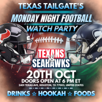 NFL Week 7: Houston Texans @ Seattle Seahawks Watch Party Instagram Post Template Wpis na Instagrama
