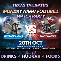 NFL Week 7: Tampa Bay Buccaneers @ Detroit Lions Watch Party Instagram Post Template Wpis na Instagrama