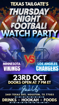 NFL Week 8: Minnesota Vikings @ Los Angeles Chargers Watch Party Instagram Post Template