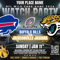 NFL Wild Card Weekend: Buffalo Bills at Jacksonville Jaguars Watch Party Instagram Post Template
