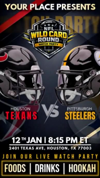 NFL Wild Card Weekend: Houston Texans at Pittsburgh Steelers Watch Party Instagram Story Template