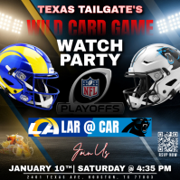 NFL Wild Card Weekend: Los Angeles Rams at Carolina Panthers Watch Party Instagram Post Template