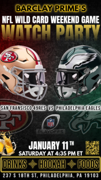NFL Wild Card Weekend: San Francisco 49ers at Philadelphia Eagle Watch Party Social Media Template Instagram Story