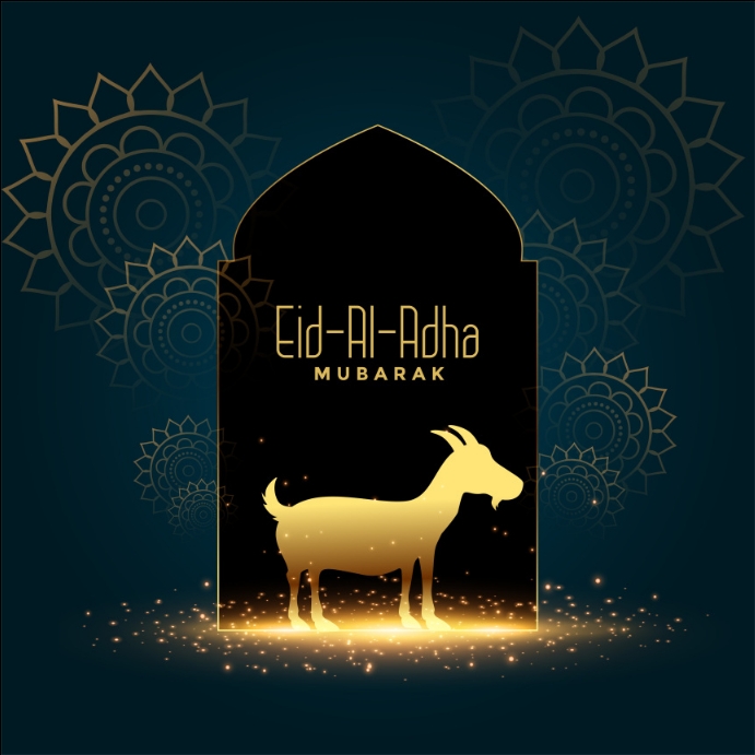 Nice Eid Al adha Mubarak bakrid festival card Wpis na Instagrama template