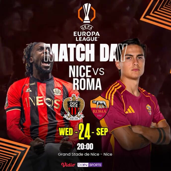 Plantilla de Nice vs roma | PosterMyWall