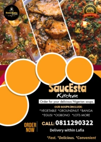 Nigerian soup restaurant flyer A6 template