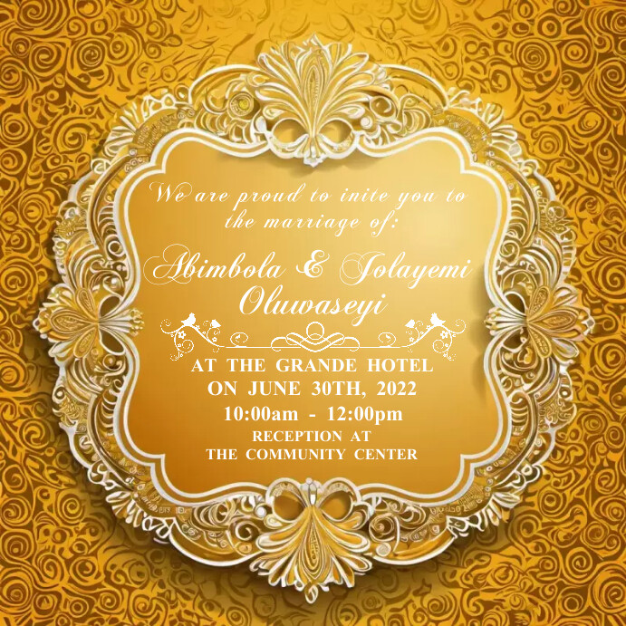 Nigerian Wedding Invite Template (2) Instagram Post