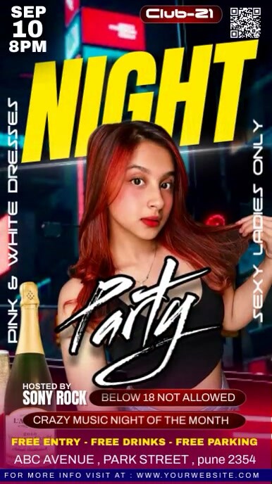 night chillout club party เรื่องราวบน Instagram template