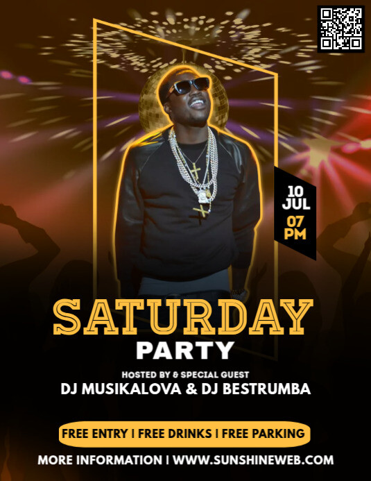 NIGHT CLUB, DJ party Flyer (US Letter) template