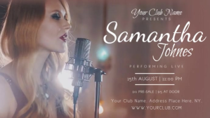 สีน้ำตาล Live Music Event Digital Display Template