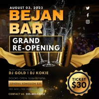 Night Club Bar Grand Reopening Event Invite Instagram Post template