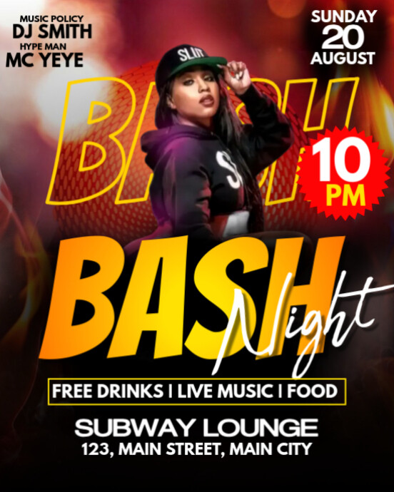 night club bash Instagram Portrait template