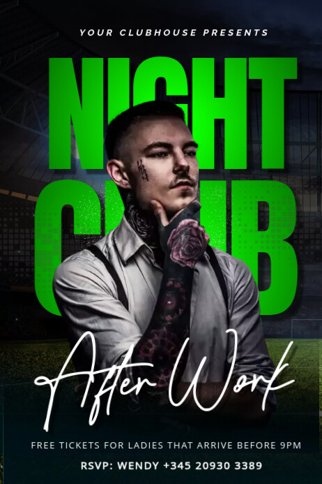 Kin Club Poster Black Night Club Posters Template | PosterMyWall